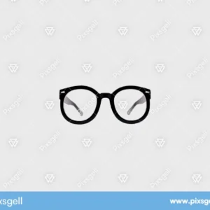 Black frame glasses vector