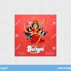 Goddess Durga festival holiday card