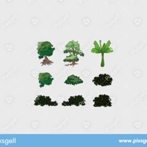 Vibrant Tree Types Vector Illustration