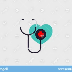 heart and stethoscope vector