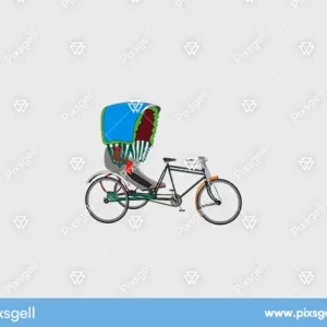 tricycle rickshaw vector illustration