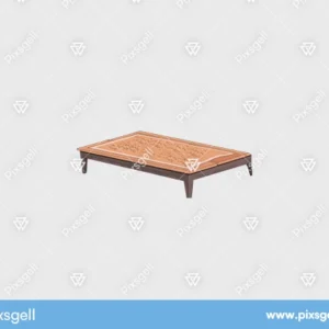 wooden tea table vector