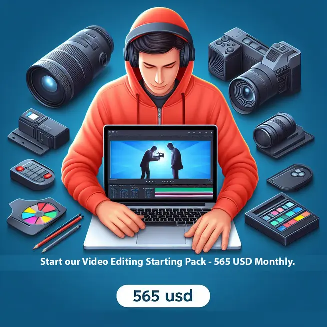 Start our Video Editing Starting Pack - 565 USD Monthly.